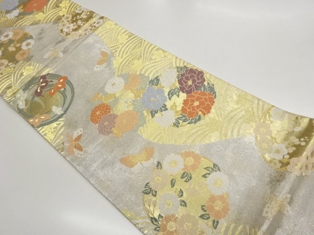 JAPANESE KIMONO / FUKURO OBI / WOVEN ROUGH WAVE & FLOER 